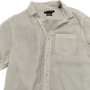 Men’s Michael Kors white short sleeve linen button down